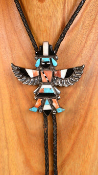 Zuni Pueblo Bolo Pin Necklace By Leo Pablano