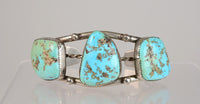 Large Navajo Cuff Bracelet - Sterling Silver and Turquoise