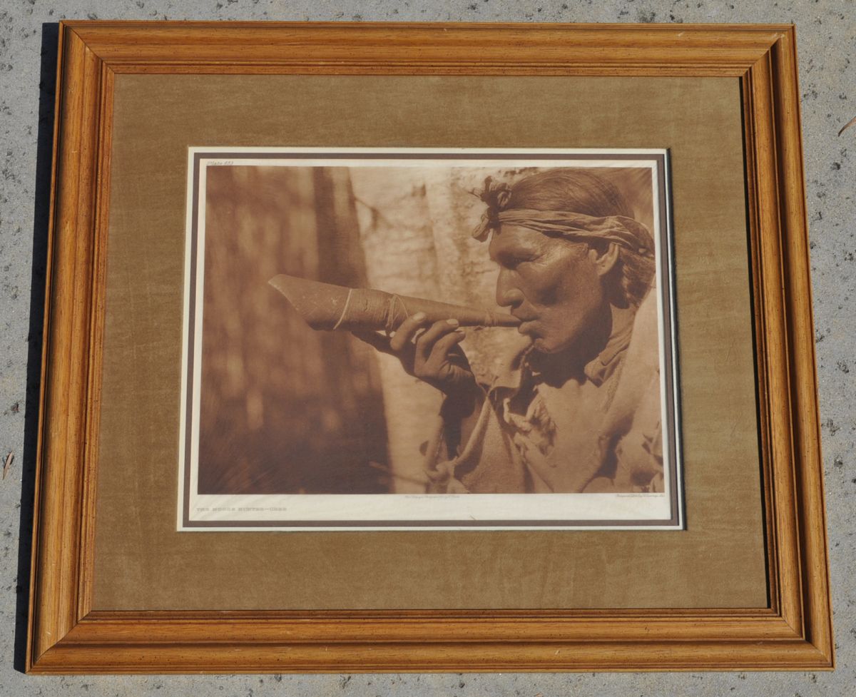 Edward Curtis Vintage Photogravure Japan Vellum- Moose Hunter - Cree