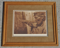 Edward Curtis Vintage Photogravure Japan Vellum- Moose Hunter - Cree