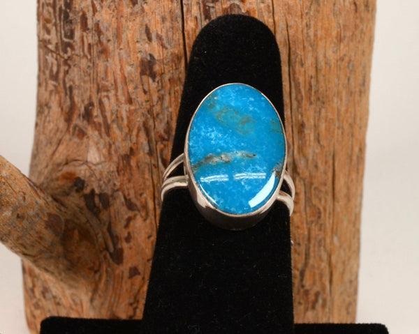 Navajo Sterling Silver Ring with Turquoise setting Size 8
