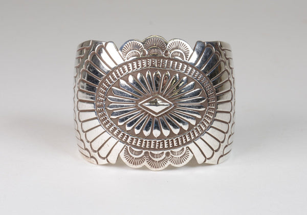 Navajo Sterling Silver Cuff Bracelet by P. Platero