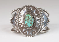 Navajo Sterling Silver and Turquoise Bracelet with Concho