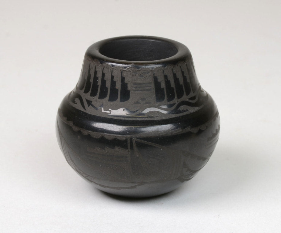 Ursula Curran Mini Black Pottery;  Okkay Owingeh (San Juan) Pueblo