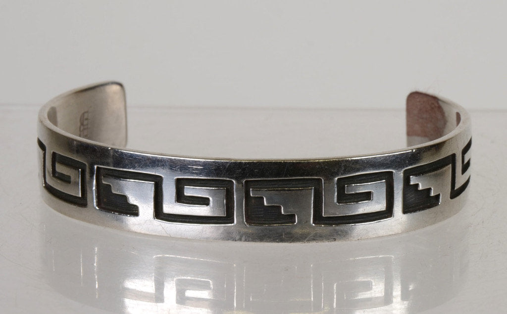 Hopi Cuff Bracelet Silver Overlay by Manuel Hoyungowa (ca. 1953–2011)