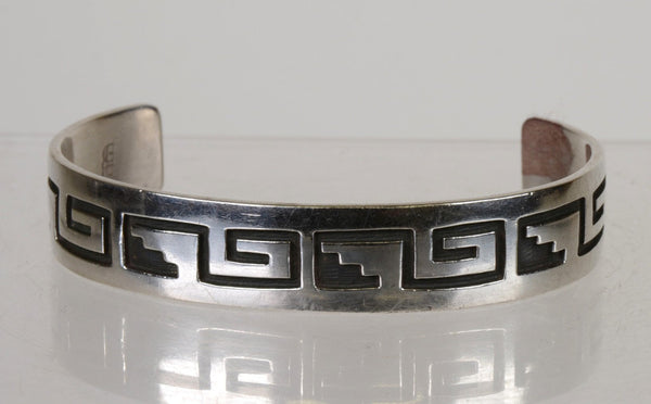 Hopi Cuff Bracelet Silver Overlay by Manuel Hoyungowa (ca. 1953–2011)