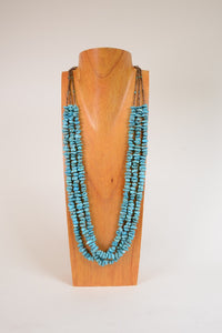 Navajo Hand Made Jewelry --  3 Strand Heishi and Nugget Bead Necklace