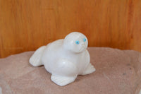 Zuni White Marble Seal Fetish by Tracey Zunie