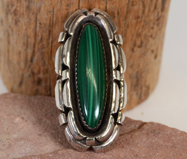 Navajo Malachite Ring Size 7