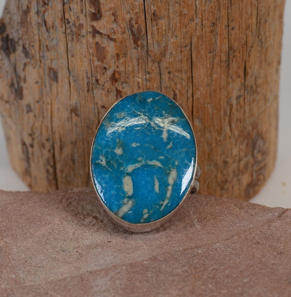 Navajo Sterling Silver Ring by Everett and Mary C. Teller - Size 8