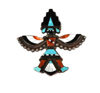 Zuni Knife Winged Dancer Inlay Pin by Bowman Paywa