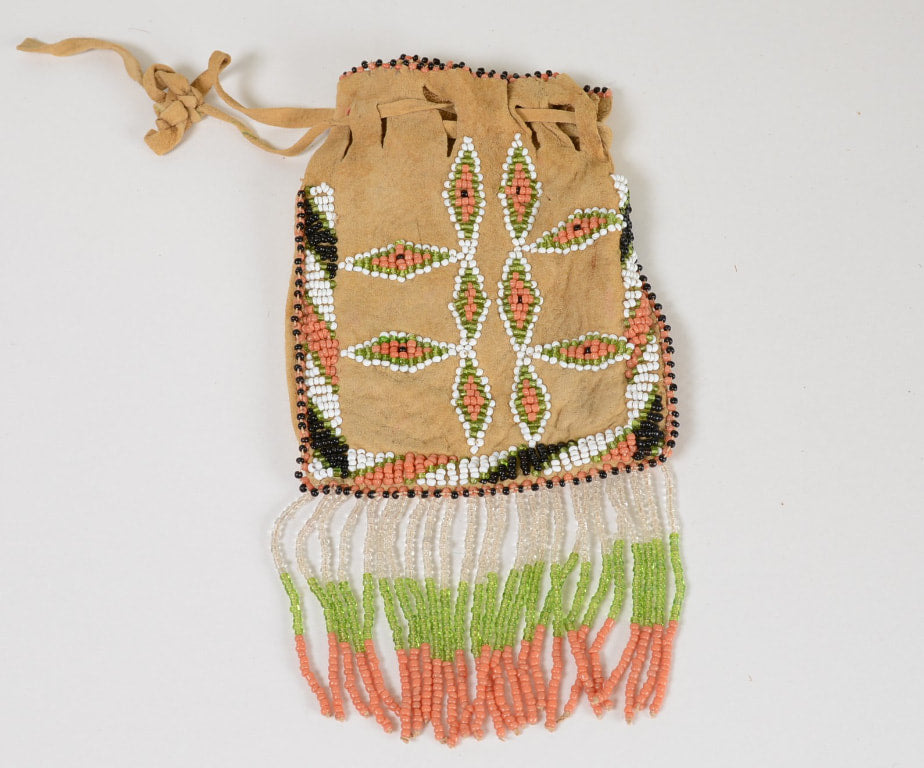 Apache Small Beaded Bag with Beaded Fringe