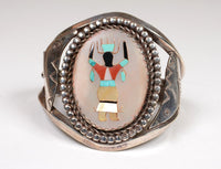 Zuni Inlay Bracelet with Apache Gahn Dancer (Mountain spirit)