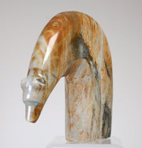 Large Zuni Bear Fetish by Anderson Weahkee (1958-2009) Picasso Marble with Turquoise eyes