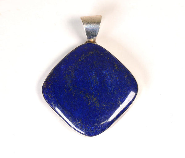 Navajo Sterling Silver Pendant with large Lapis Lazuli setting by Eddie Chee