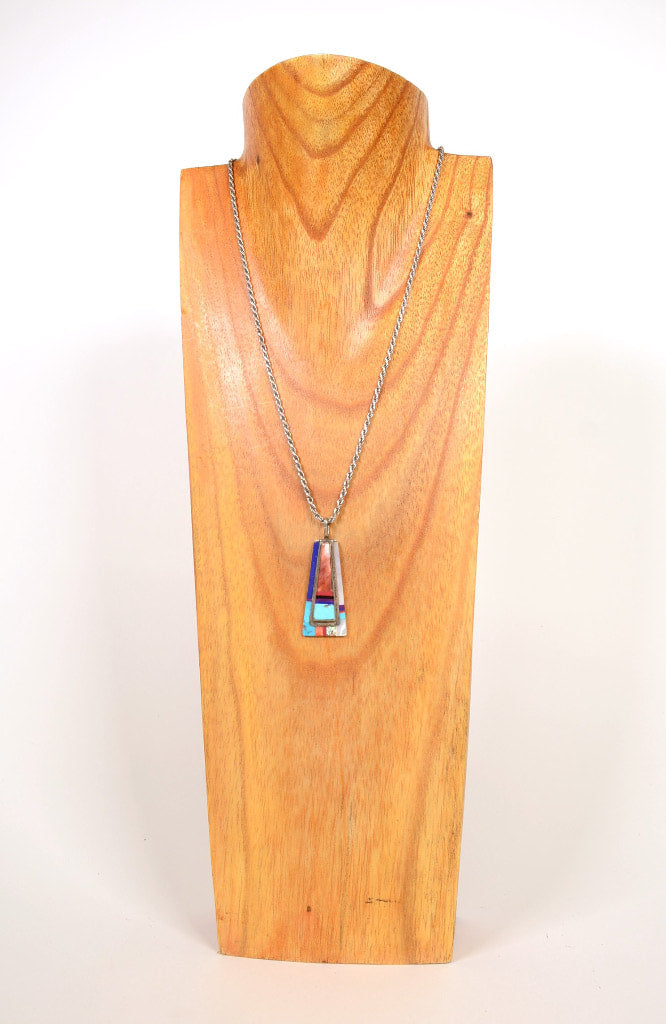 Navajo Necklace Silver Chain with Pendant by Theresa Joe
