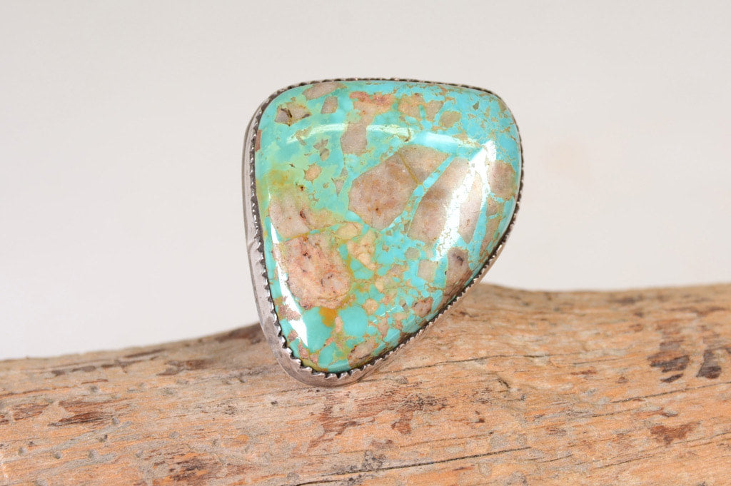 Navajo Sterling Silver and Turquoise Ring Size: 6 3/4