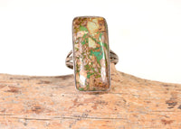 Navajo Sterling Silver Ring - Natural Boulder ROYSTON (Nevada) Turquoise Size: 7 1/2