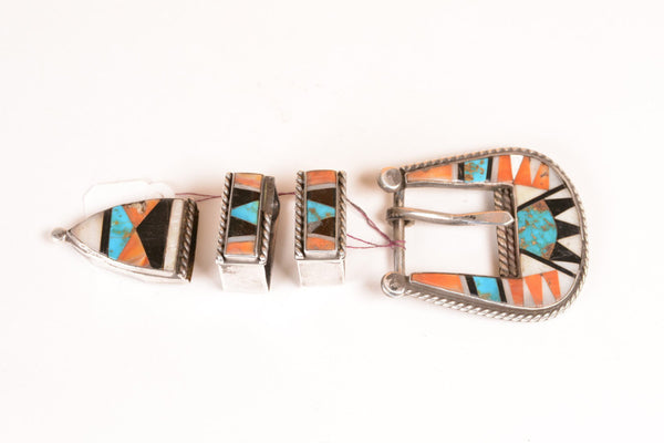 Zuni Inlay Ranger Belt Buckle Inlay 4 Piece