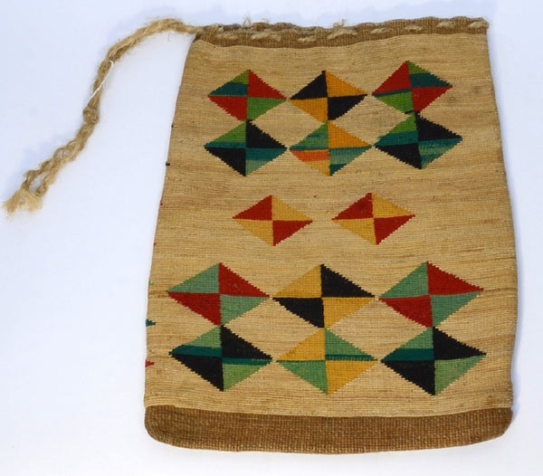 Very Fine Large Antique Nez Perce Corn Husk Bag