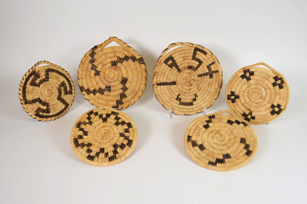 Papago Set of 6 Baskets / Trivits  - one Dated 1954