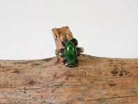 Vintage Ring with Green Malachite Size 6
