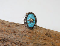 Navajo Turquoise Ring with Star Size: 7