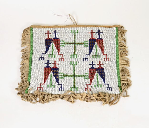 Sioux Beaded Flat Bag W/Fringe
