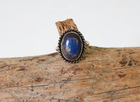 Navajo Ring, Lapis and Sterling Silver Size 8 1/4