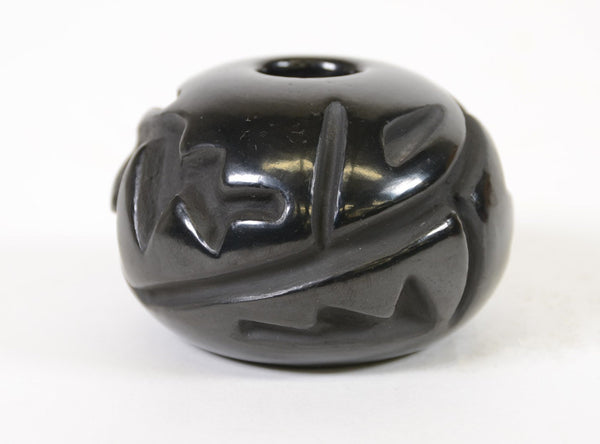 Santa Clara Pueblo Carved Black Pottery By Helen Shupla