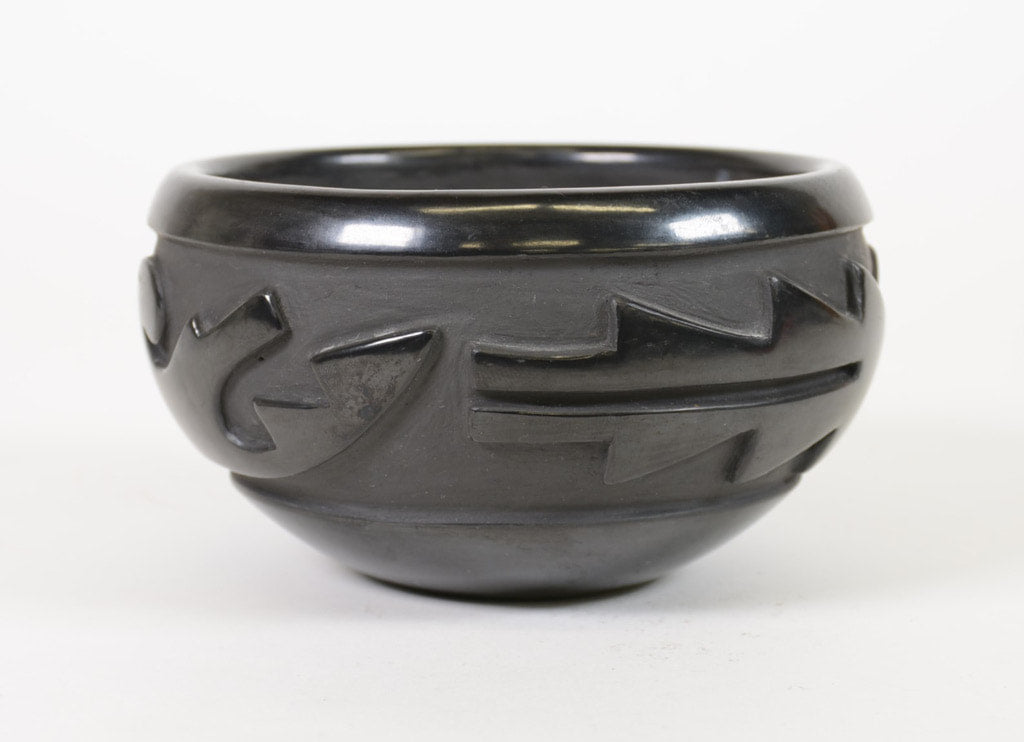 Santa Clara Pueblo Carved Black Pottery By Gracie Naranjo