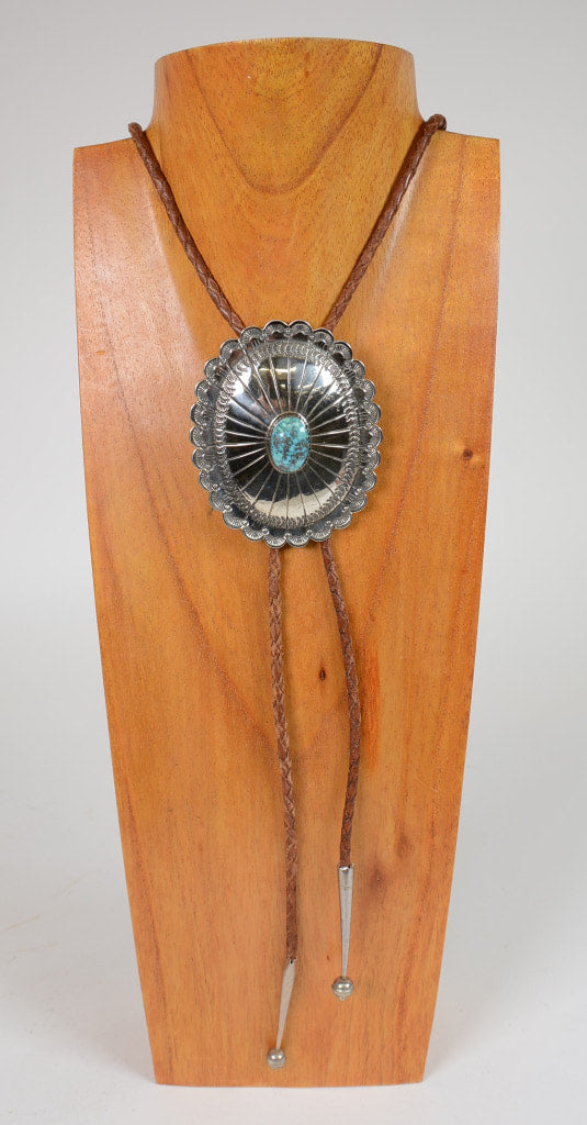 Navajo Concho Bolo with Turquoise