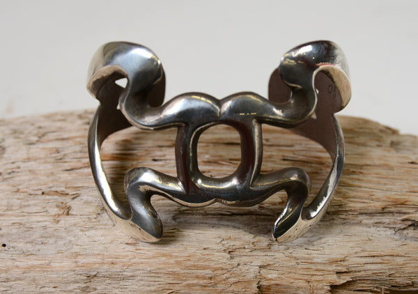 Navajo Sand Cast Silver Bracelet