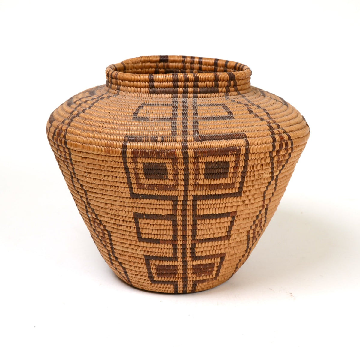 Fine Antique Panamint Polychrome Bottleneck Basket