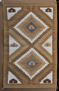 Beautiful Navajo Hogan Pictorial Rug in Earth Tones