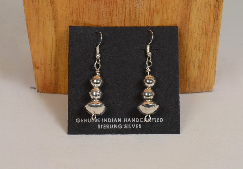 Navajo Sterling Silver French Hook Earrings By Marie Livingston