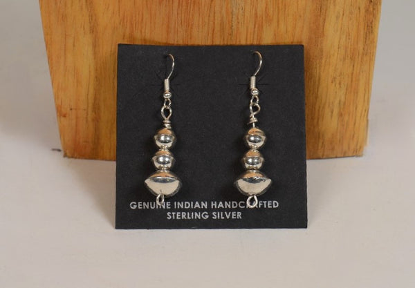 Navajo Sterling Silver French Hook Earrings By Marie Livingston