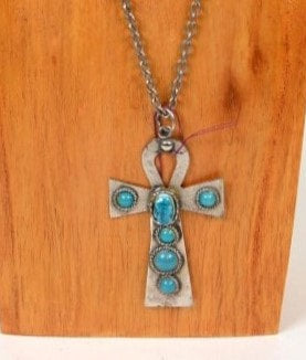 Ankh Cross with Turquoise Necklace