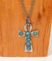 Ankh Cross with Turquoise Necklace