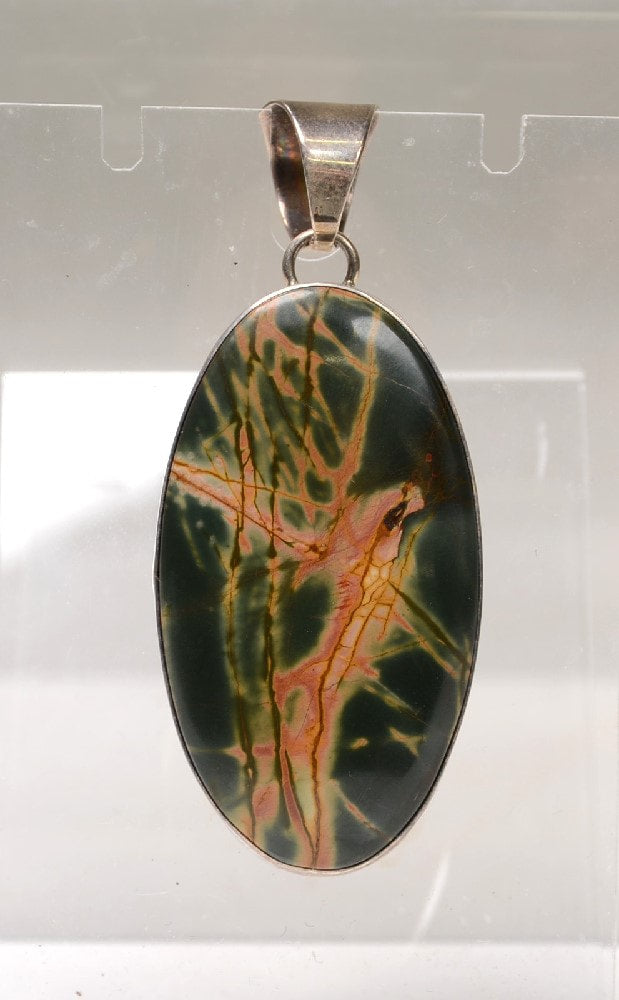 Navajo Sterling Silver / Red Creek Jasper Pendant
