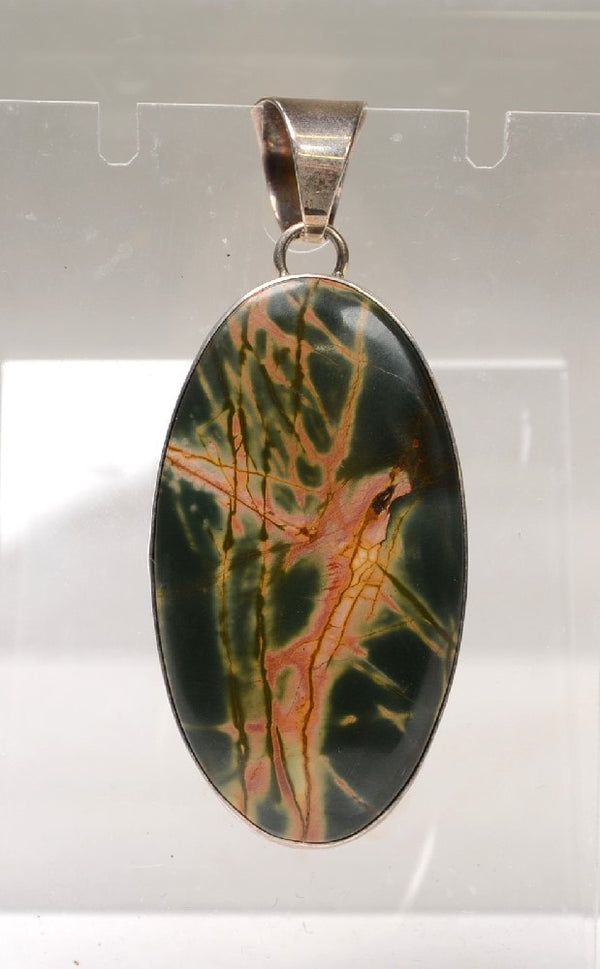 Navajo Sterling Silver / Red Creek Jasper Pendant