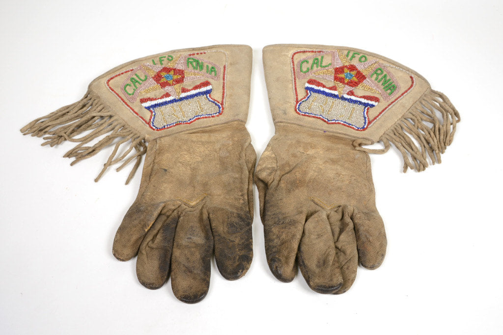 Washoe ? "California"  Gauntlet Gloves: Old Sicker "Made by Ross Toromeno" sic