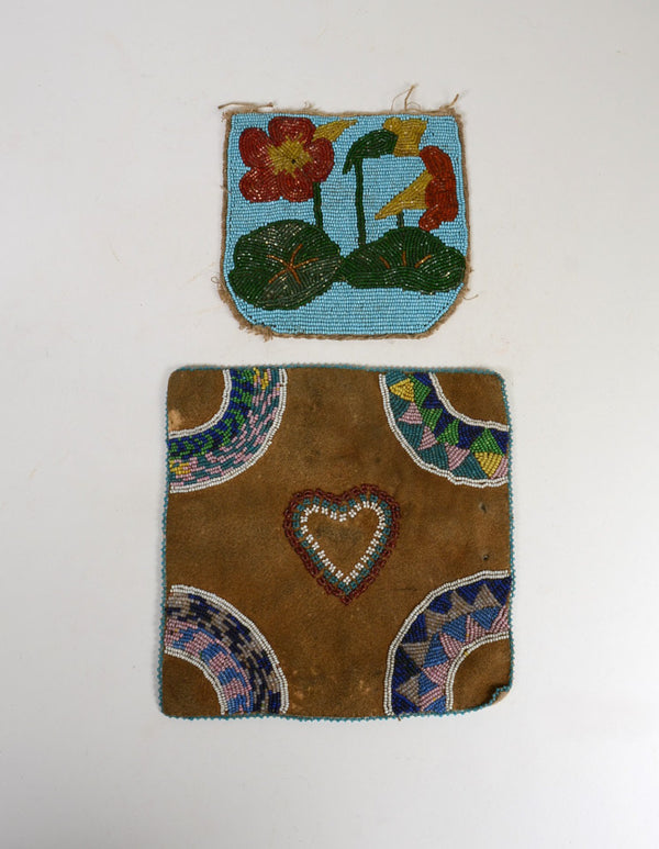 Plateau Beaded Hide Bag Faces Pair