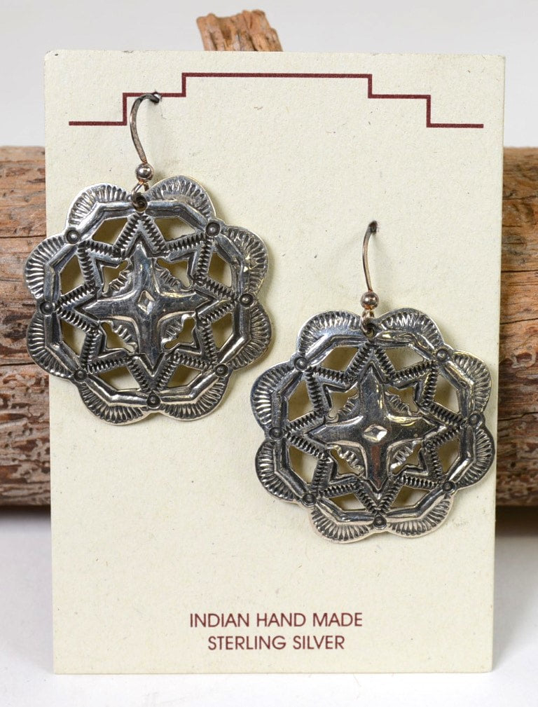 Navajo Earrings Sterling Silver French Hook