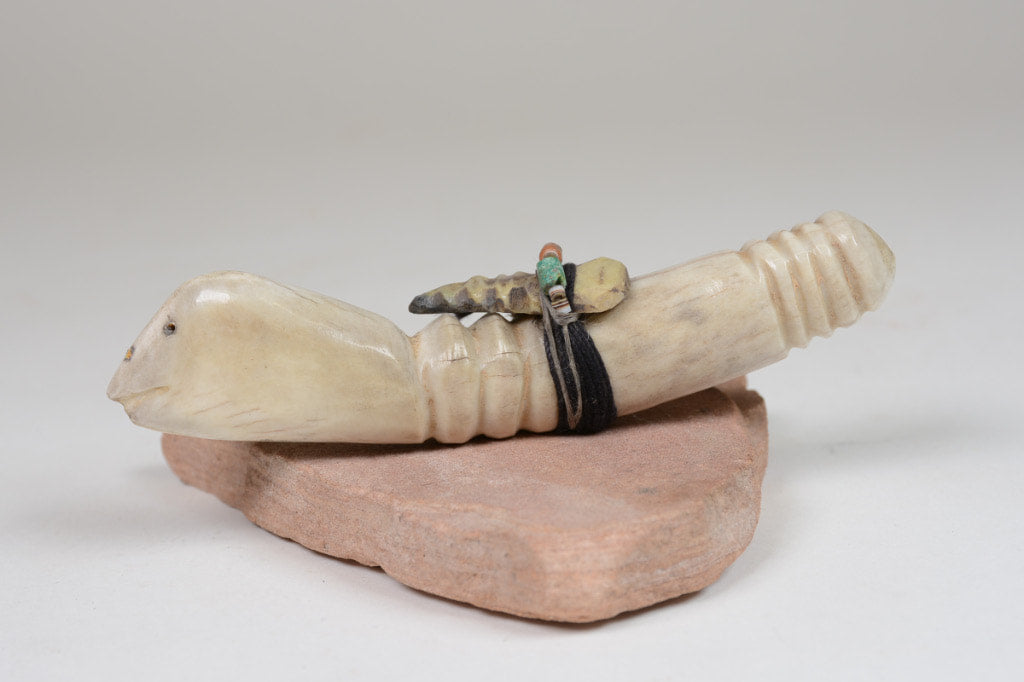 Teddy Weahkee Snake Fetish White Antler w/Arrowhead