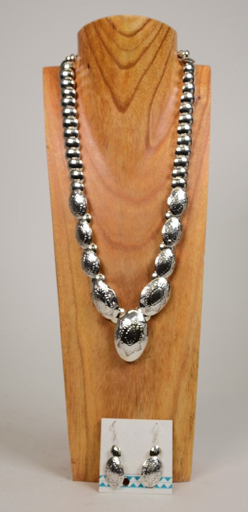 Navajo Earrings and Double Sided Necklace by Lawrence Begay