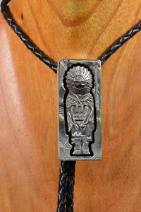 Hopi Silver Sunface Kachina Bolo