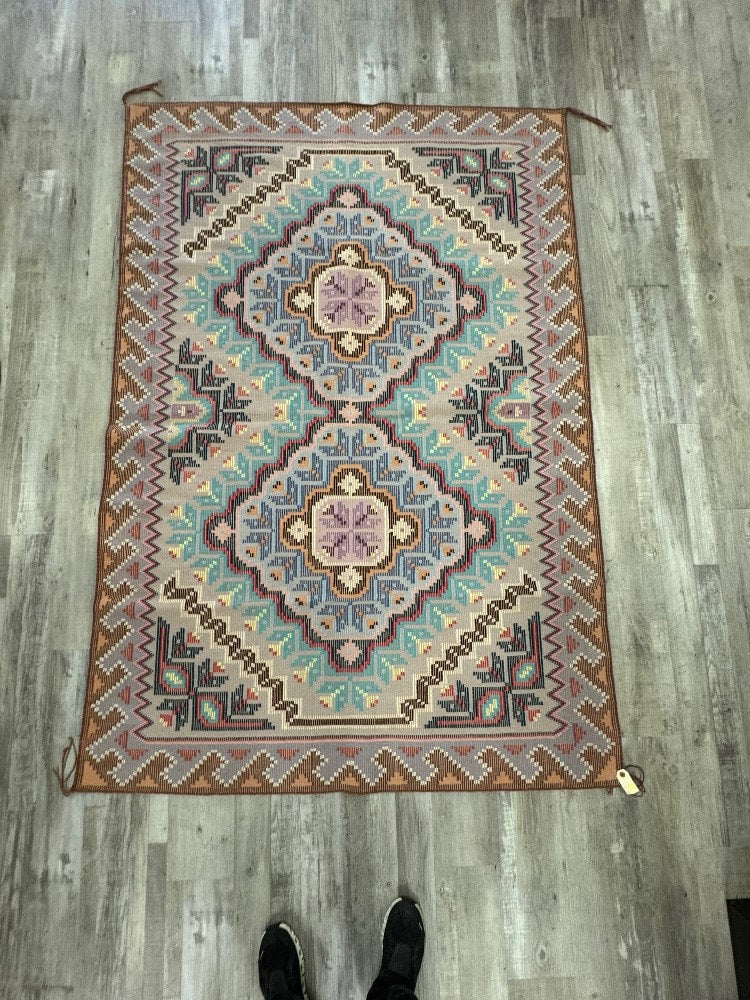 Navajo Rug with Raised Outline by Marie Nez