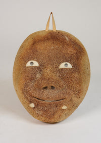 Eskimo Whale Bone Mask with Ivory Insets