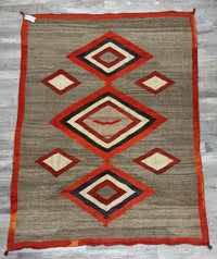 Early Navajo Pictorial Rug with Central Bow Motif